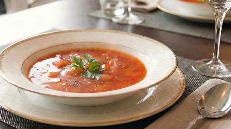 ベーコンとトマトの旨味スープ