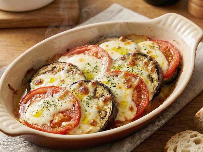 なすとトマトのチーズ焼き